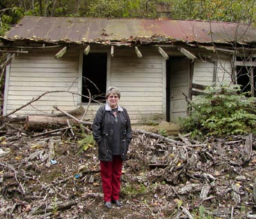 Betty at Elijah Thomas cabin
